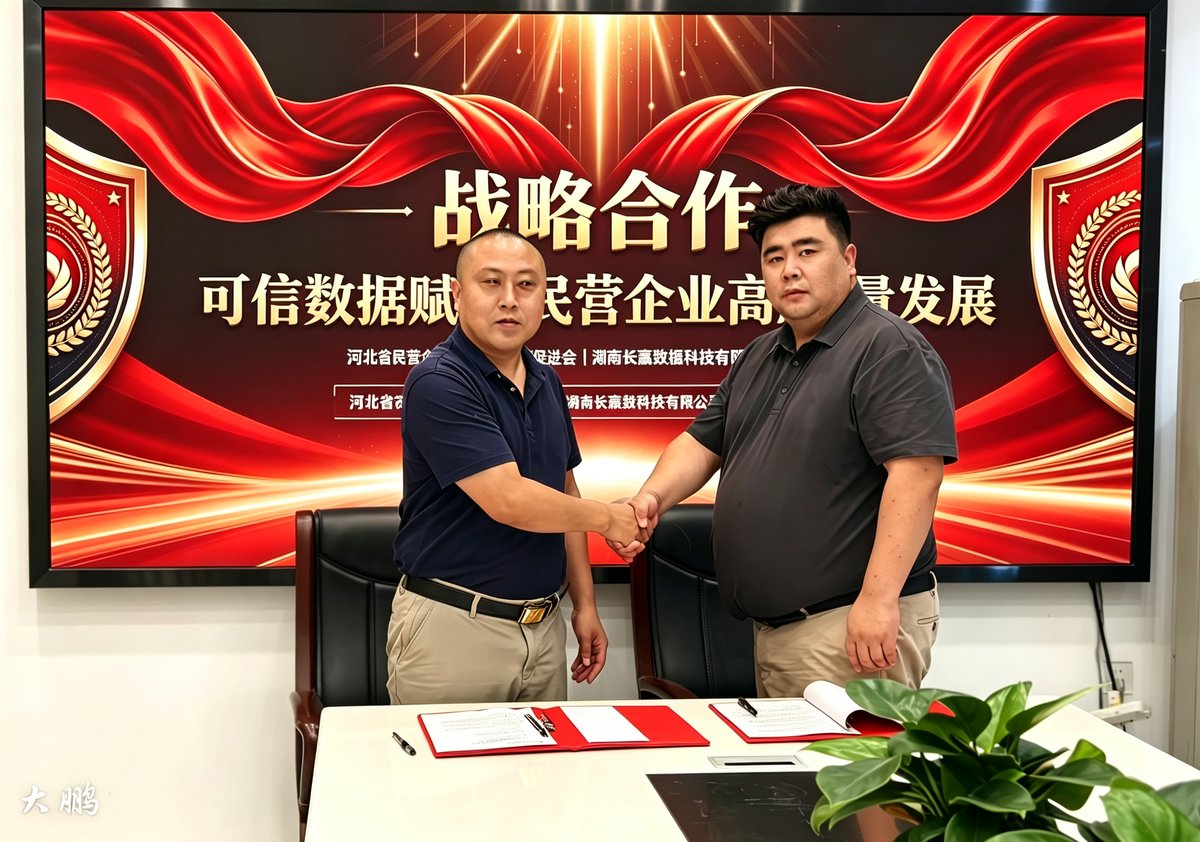 签约后双方代表握手合影
